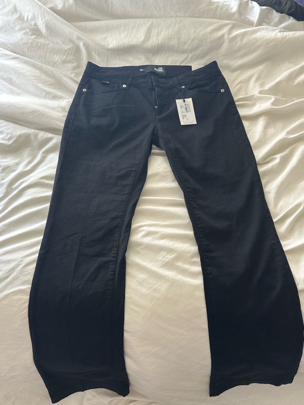 Love Moschino Black Tall Straight Leg pants 100% Cotton Size 29 MSRP: $325